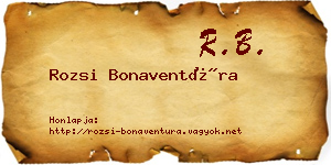Rozsi Bonaventúra névjegykártya